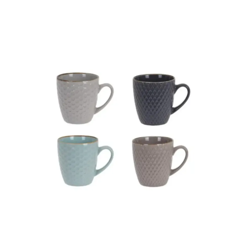 Excellent Houseware Bekers koffiekopjes - 4x - gekleurd - 300 ml Outlet