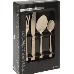 Excellent Houseware Bestekset - 16-delig - goud - RVS