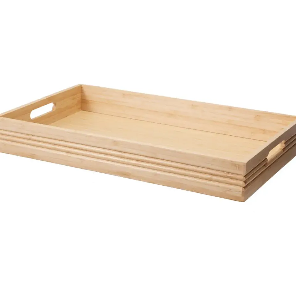 Excellent Houseware dienblad - bamboe - 50 x 30 x 6 cm - naturel Discount