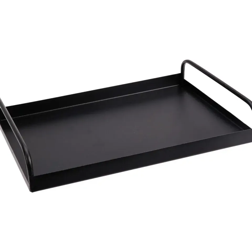 Excellent Houseware Dienbladen set - 2x stuks - metaal - zwart Hot