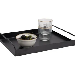 Excellent Houseware Dienbladen set - 2x stuks - metaal - zwart Hot