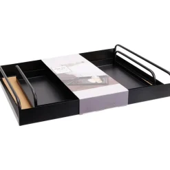 Excellent Houseware Dienbladen set - 2x stuks - metaal - zwart Hot