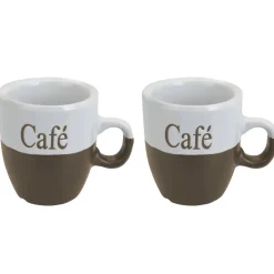 Excellent Houseware koffiemokken - 2x - bruin - keramiek - 150 ml Sale