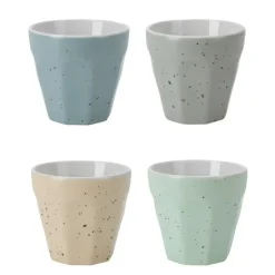 Excellent Houseware Koffiekop - 4x - porselein - 90 ml - gekleurd Discount