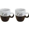 Excellent Houseware Koffiemok - 2x - bruin - keramiek - 150 ml Discount