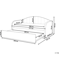 Beliani EYBURIE - Slaapbank - Perzik - 90 x 200 cm - Bouclé Outlet