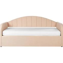 Beliani EYBURIE - Slaapbank - Perzik - 90 x 200 cm - Bouclé Outlet