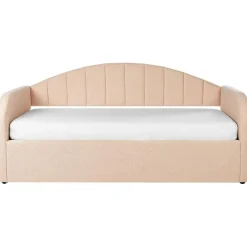 Beliani EYBURIE - Slaapbank - Perzik - 90 x 200 cm - Bouclé Outlet