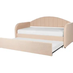 Beliani EYBURIE - Slaapbank - Perzik - 90 x 200 cm - Bouclé Outlet