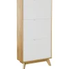 Loft24 Ezra - Schoenenkast met 3 kleppen in eiken / witte spaanplaat Online