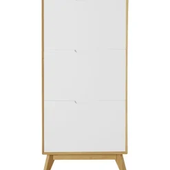 Loft24 Ezra - Schoenenkast met 3 kleppen in eiken / witte spaanplaat Online
