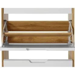 Loft24 Ezra - Schoenenkast met 3 kleppen in eiken / witte spaanplaat Online