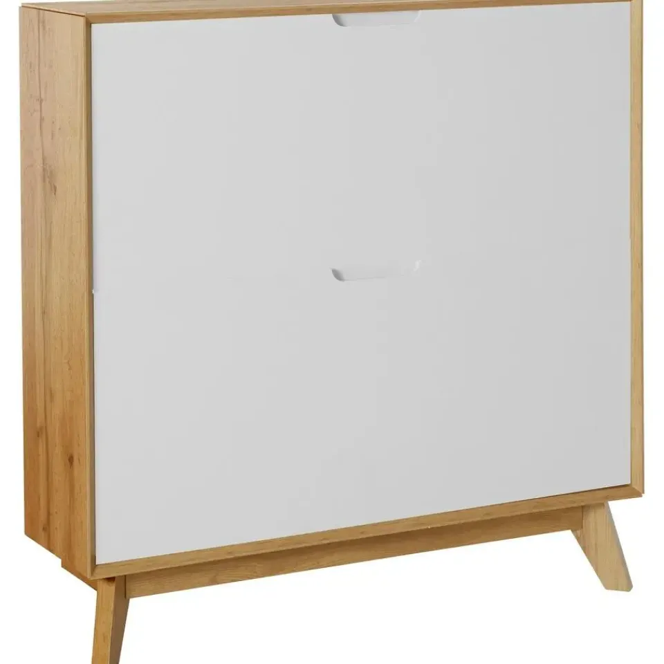 Loft24 Ezra - Schoenenkast met 2 kleppen in eiken / witte spaanplaat Hot