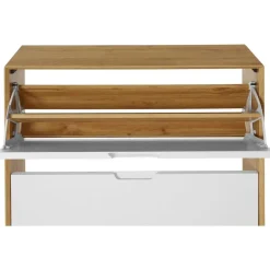 Loft24 Ezra - Schoenenkast met 2 kleppen in eiken / witte spaanplaat Hot
