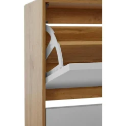 Loft24 Ezra - Schoenenkast met 2 kleppen in eiken / witte spaanplaat Hot