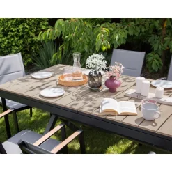 Beliani FANES - Eettafel uitschuifbaar - Grijs - 184/244 x 90 - Aluminium Sale