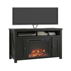 Loft24 Farmington - Open haard met 2 zwarte spaanplaatdeuren Discount