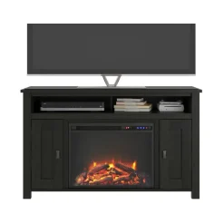 Loft24 Farmington - Open haard met 2 zwarte spaanplaatdeuren Discount