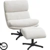 Leen Bakker Fauteuil Bobbi incl. hocker - greige Outlet