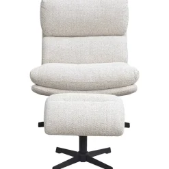 Leen Bakker Fauteuil Bobbi incl. hocker - greige Outlet