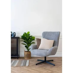House Nordic Fauteuil Draaibaar - Donkergrijs Stof - 89x80x101cm - Bescia New