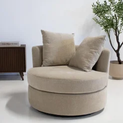 Giga Meubel Fauteuil Taupe Stof - Zithoogte 45cm - Thony Luxe Hot