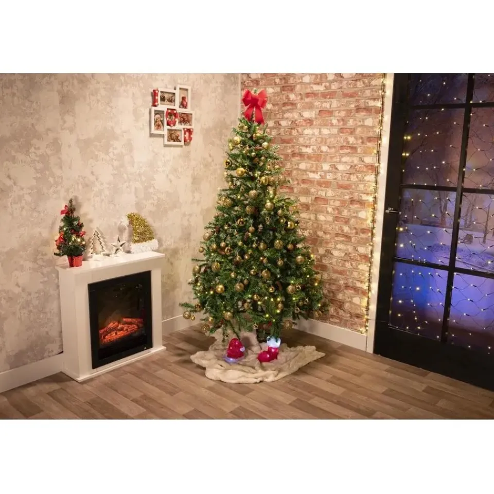 Feeric lights & Christmas Feeric Christmas Kerstballen - 43x- piek - champagne/blauw/grijs - 3-6 cm - kuns