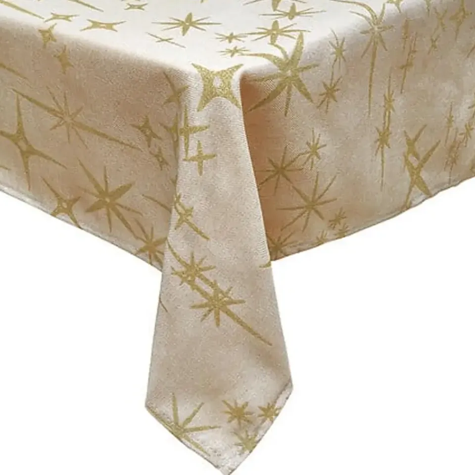 Feeric lights & Christmas Feeric Christmas Tafelkleed - beige - sterren - 140 x 360 cm Discount
