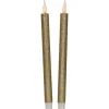 Feeric lights & Christmas LED dinerkaarsen - 2x - goud - 28x2cm New