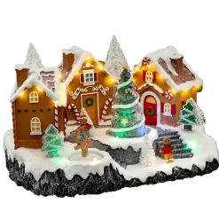Feeric lights & Christmas Kerstdorp - peperkoek - led - 23 cm Best