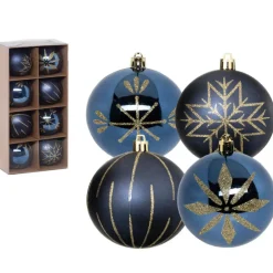 Feeric lights & Christmas Feeric lights and christmas kunststof kerstballen- 8x- 8cm -blauw Discount