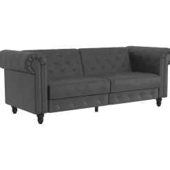 Dorel Home Felix - 3-zits slaapbank in grijze kunstleer Outlet