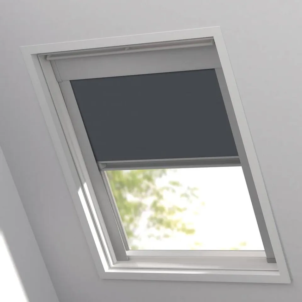 Fenstr dakraamrolgordijn Hamburg verduisterend - antraciet (20048) New