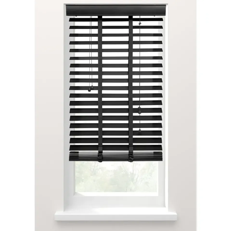Fenstr jaloezie hout 50 mm zwart - 100x130 cm