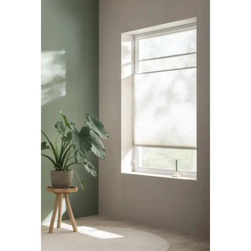 Fenstr plisségordijn Boston dubbel 25mm lichtdoorlatend - off-white (10716)