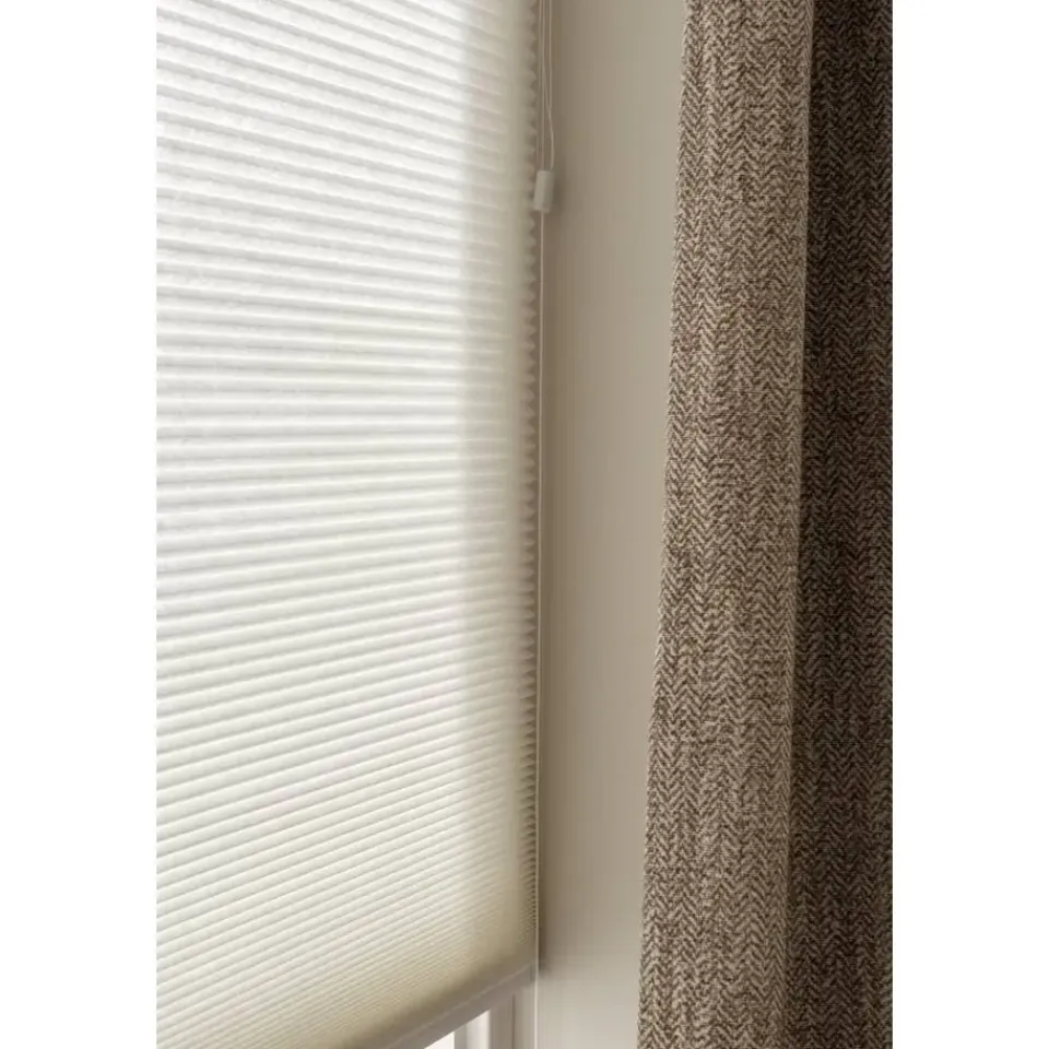 Fenstr plisségordijn Boston dubbel 25mm lichtdoorlatend - off-white (10716)