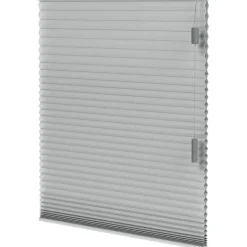 Fenstr plisségordijn Montreal dubbel 25mm verduisterend - lichtgrijs (20032) Hot