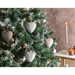 Beliani FERIABLE - Kerstballen set van 4 - Grijs - Glas Discount