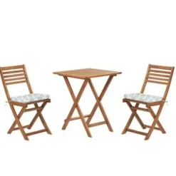 Beliani FIJI - Bistroset voor 2 - Lichte houtkleur /Groen - Acaciahout Best