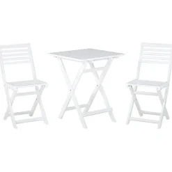 Beliani FIJI - Bistroset voor 2 - Wit - Acaciahout Discount