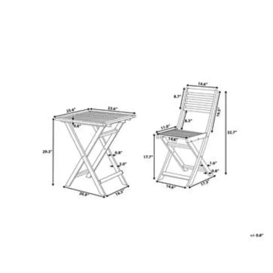 Beliani FIJI - Bistroset voor 2 - Wit - Acaciahout Discount