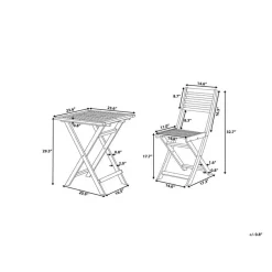 Beliani FIJI - Bistroset voor 2 - Wit - Acaciahout Discount