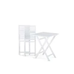 Beliani FIJI - Bistroset voor 2 - Wit - Acaciahout Discount