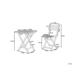 Beliani FIJI - Bistroset voor 2 - Wit - Acaciahout Discount