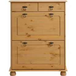 Loft24 Finca - Schoenenkast met 2 kleppen en 2 laden in natuurlijk grenen