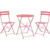 Beliani FIORI - Bistroset voor 2 - Rood - Staal Discount