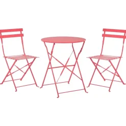 Beliani FIORI - Bistroset voor 2 - Rood - Staal Discount