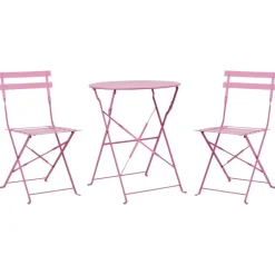 Beliani FIORI - Bistroset voor 2 - Roze - Staal Outlet