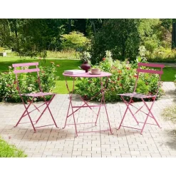 Beliani FIORI - Bistroset voor 2 - Roze - Staal Outlet
