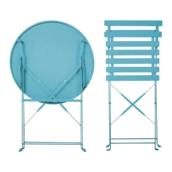 Beliani FIORI - Bistroset voor 2 - Zeeblauw - Staal Sale